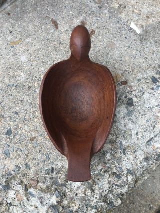 Vintage Danish Modern Mid Century Carved Signed Duck Bird Sculpture Bowl 5