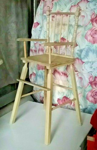 Antique Wooden High Chair For Child Or Doll