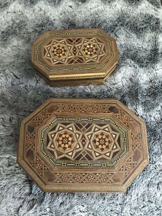 Serbian Inlaid Wooden Boxes Very Rare 2