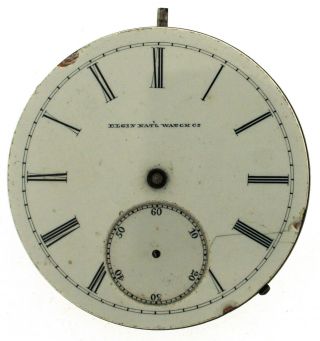 Elgin Railroad Pocket Watch Movement & Dial 16s 15j Grade 86 Model 2 Year 1884
