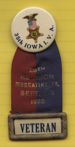 1925 Muscatine 35th Iowa Inf.  Vet.  Assoc.