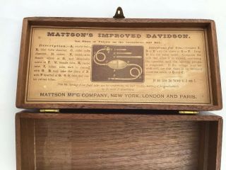 Vintage Antique medical equipment wooden box Mattson ' s Davidson Syringe Bulb 4
