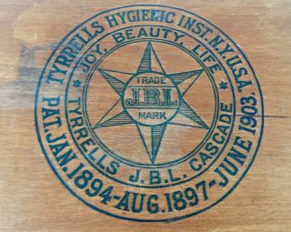 Vintage 1903 TYRRELLS HYGIENIC INST.  Wood Box Quack Medicine JBL COLON CASCADE 2