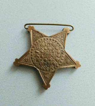 Grand Army of the Republic Star Veteran Bronze Medal Civil War Era 1861 - 1866 GAR 2