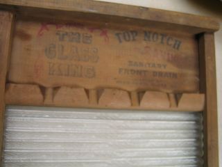 Vintage National Washboard Co.  Wood & Glass Laundry Wash Board 865 5