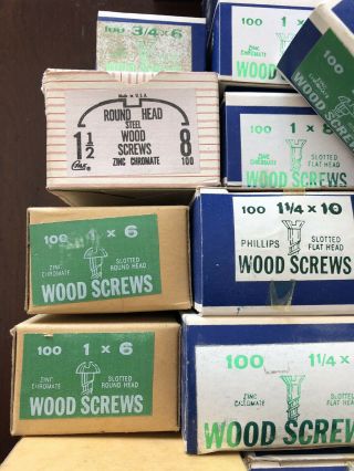Continental Screw Co 5 Boxes Vintage Steel Screws Sharon’s Awesome 8