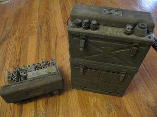 Wwii Era Scr - 300 Radio Pair Plus Case And Diy Power Supply Us Army Bc - 1000a