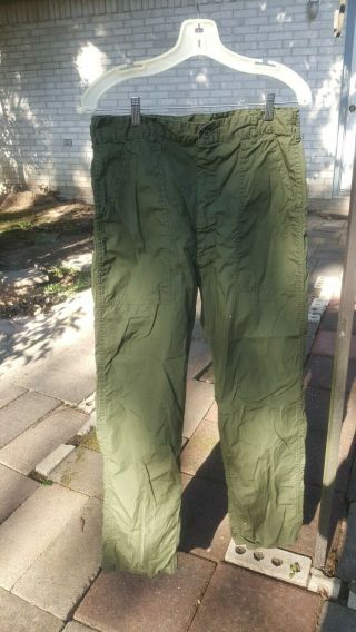 Military Trousers - Louis Aronoff 34 X 32 40 Green Zip Front Barely
