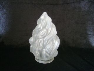 Vintage Frosted Glass Lamp / Light Shade - Flame / Torch - 7.  5 " High
