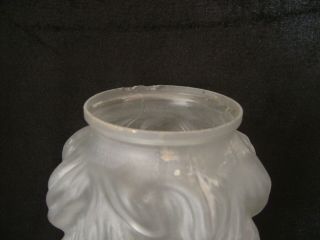 VINTAGE FROSTED GLASS LAMP / LIGHT SHADE - FLAME / TORCH - 7.  5 