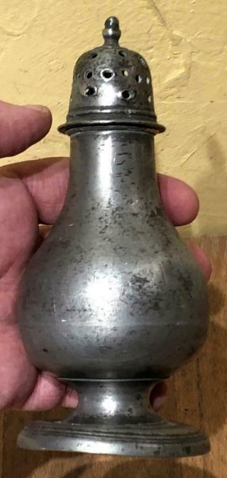 Antique Pewter Pepper Shaker,  C.  1800