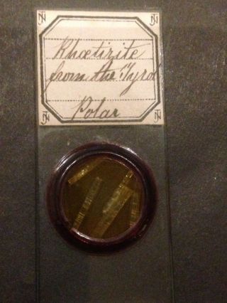 Antique Victorian Microscope Slide Norman Polar Rhodizite ? Rare Old Geologygy