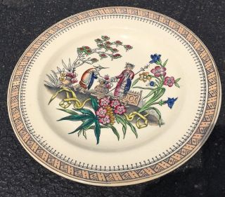 Chang Ironstone Oriental Decorated Polychrome Edge Malkin & Co Dinner Plates