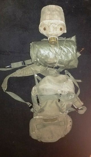 Vietnam War Issued Poncho - Canteen And Field Pack - The Real Deal