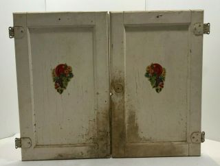 Sellers Kitchen Cabinet - Hoosier Antique Vintage - 2 White Door 12 " X19 "