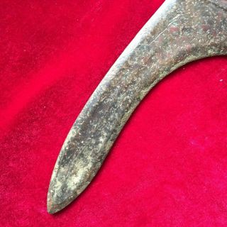 antique Ancient Chinese bronze engraving spearhead. 8