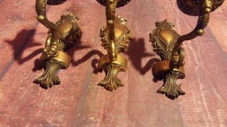 Antique Vintage Brass Wall Sconce Light Lamp Ornate Decorative 2