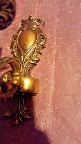 Antique Vintage Brass Wall Sconce Light Lamp Ornate Decorative 3