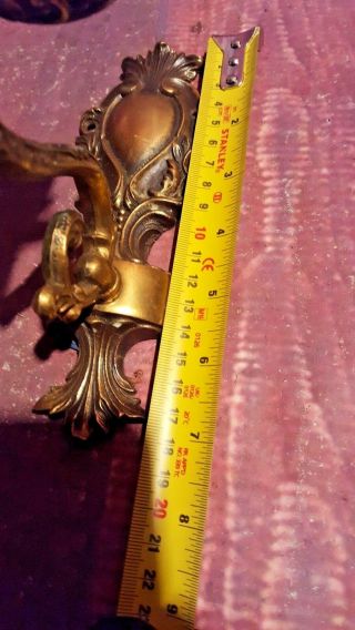 Antique Vintage Brass Wall Sconce Light Lamp Ornate Decorative 7