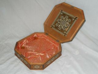 LARGE VINTAGE ANGLO INDIAN VIZAGAPATAM SADELI MICRO MOSAIC JEWELLERY SEWING BOX 6