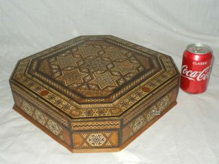 LARGE VINTAGE ANGLO INDIAN VIZAGAPATAM SADELI MICRO MOSAIC JEWELLERY SEWING BOX 7