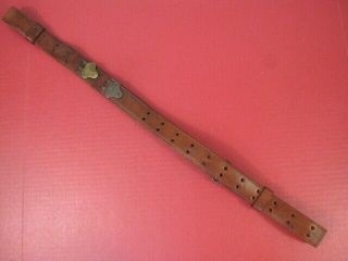 WWII US ARMY M1907 Leather Sling for M1 Garand Rifle Marked: Hickok 1943 - 3