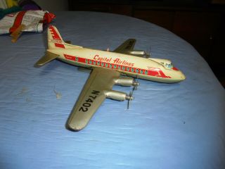 Vintage Mar - Line Toys Capital Airlines Tin Airplane