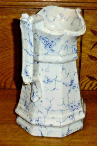 Antique J.  Wedgwood Ironstone China Pitcher - Marble - 8 1/2 