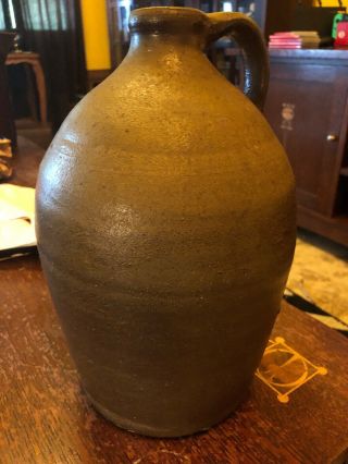 Antique Primitive Stoneware Jug Salt Glaze Ex Large 11” Tall Finish