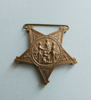 Grand Army Of The Republic Star Veteran Bronze Medal Civil War Era 1861 - 1866 Gar