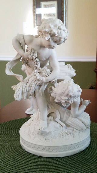 Antique Parian White Porcelain Bisque Figurine Sculpture