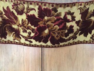 Antique French cut velvet long length - red and gold - over 2 yds 7.  5” wide 3