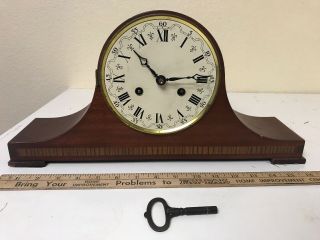 Vintage Seth Thomas Wood Lynton 2w Mantle Shelf Clock W/ Key (for Parts/repair)