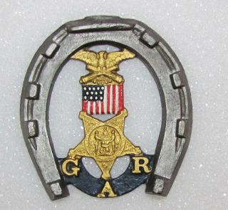 Civil War G.  A.  R.  Gar Reunion Horseshoe G.  A.  R.  Color Emblem Iron Very Heavy