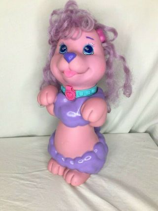 Vtg Hasbro 1991 Pink Purple Shampoodle Poodle Puppy Dog Toy 12 