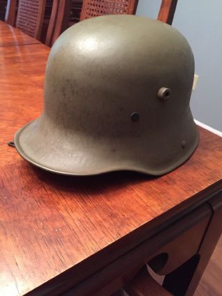 Vintage Ww 1 German Army Helmet Paint Size 68 Brand Et