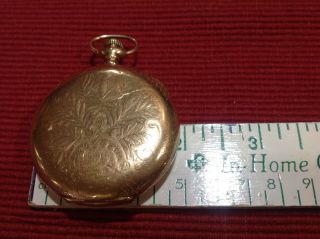 Antique Hampden Watch Co.  17 Jewels 14K Dueber Pocket Watch doesn ' t run 11