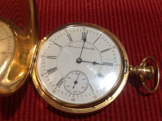 Antique Hampden Watch Co.  17 Jewels 14K Dueber Pocket Watch doesn ' t run 2