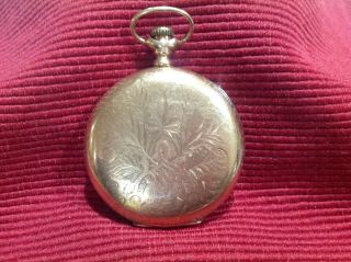 Antique Hampden Watch Co.  17 Jewels 14K Dueber Pocket Watch doesn ' t run 5