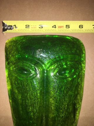 RARE MID CENTURY PABLO PICASSO STYLE GREEN FACE GLASS SCULPTURE ABSTRACT ART MCM 4