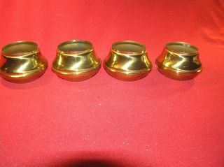 4 Brass Bed Parts End Caps Fits 2 " Tubing Polished & Lacquered
