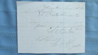 1868 Georgetown Colorado Territory Barton House Meal Reciept - Silver Mining Town
