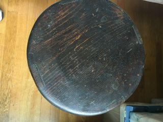 vintage ARTS and CRAFTS MISSION OAK pine PEDESTAL TABLE slim folk art 5