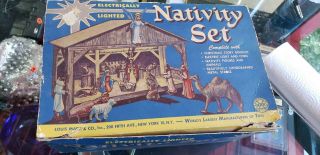 Marx Tin Nativity Set Vintage Toy W Box