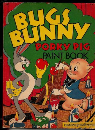 Bugs Bunny Porky Pig Paint Book 1947 Rare Vtg Coloring Book Looney Tunes Nos