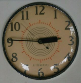 Vintage Art Deco Rittenhouse / Telechron Wall Clock / Doorbell Chime 2