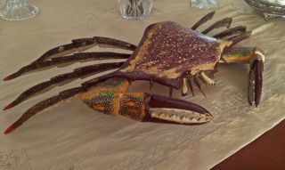 24  Old Handmade Wooden Jewellery Box Crab  Made By A Greek Prisoner In 1958