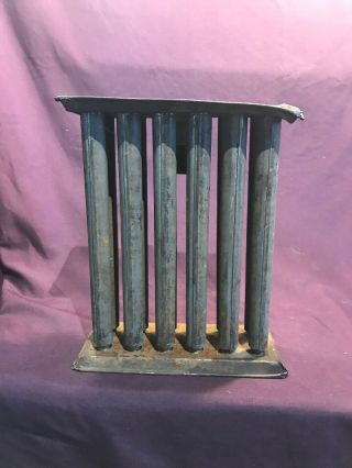 Antique Primitive Tin Metal 12 Hole Taper Candle Mold Candlemaking B2