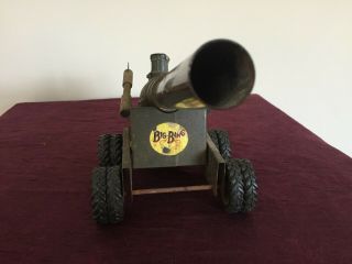 Vintage Cast Iron Conestoga Big Bang 155 MM Cannon Toy No.  15 8 Wheels Green Rare 6