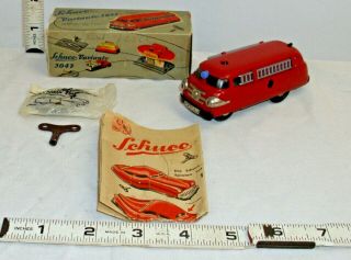 Schuco Of Germany Varianto 3047 Fire Truck Tin Wind Up Toy Boxed